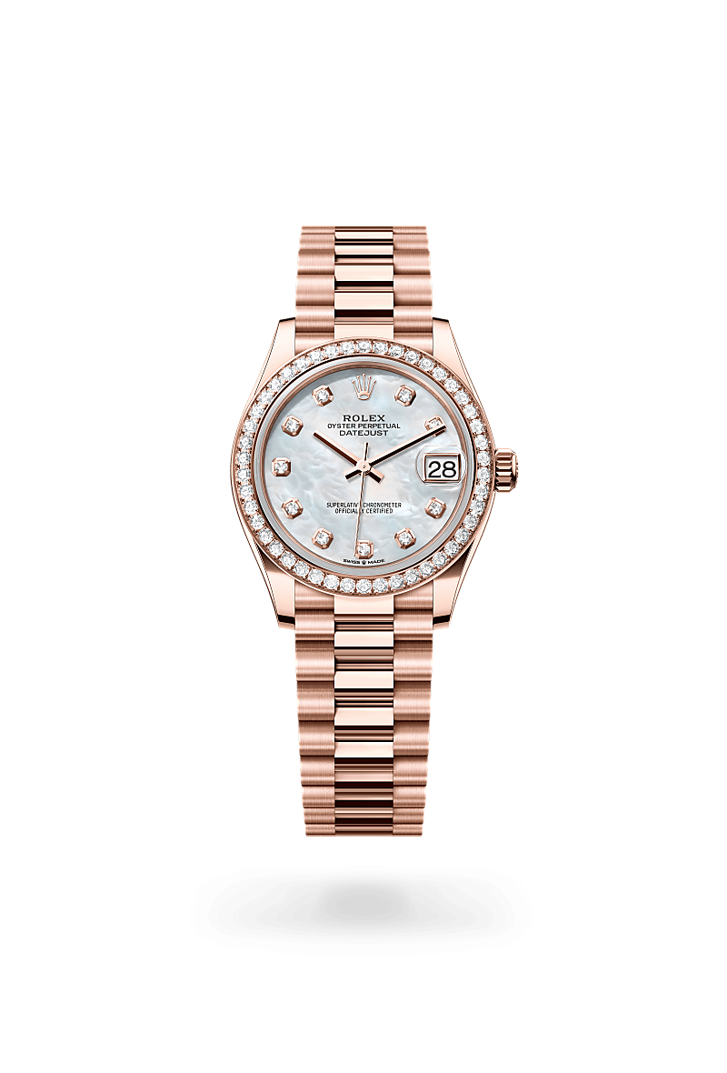 Rolex Datejust 31 in Oyster, 31 mm, Everose-Gold mit Diamanten, M278285RBR-0005 bei Hunke Uhren