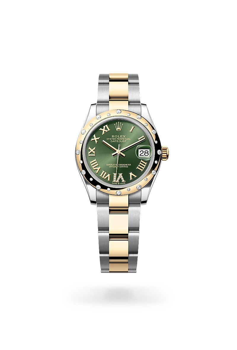 Rolex Datejust 31 in Oyster, 31 mm, Edelstahl Oystersteel und Gelbgold mit Diamanten, M278343RBR-0015 bei Hunke Uhren