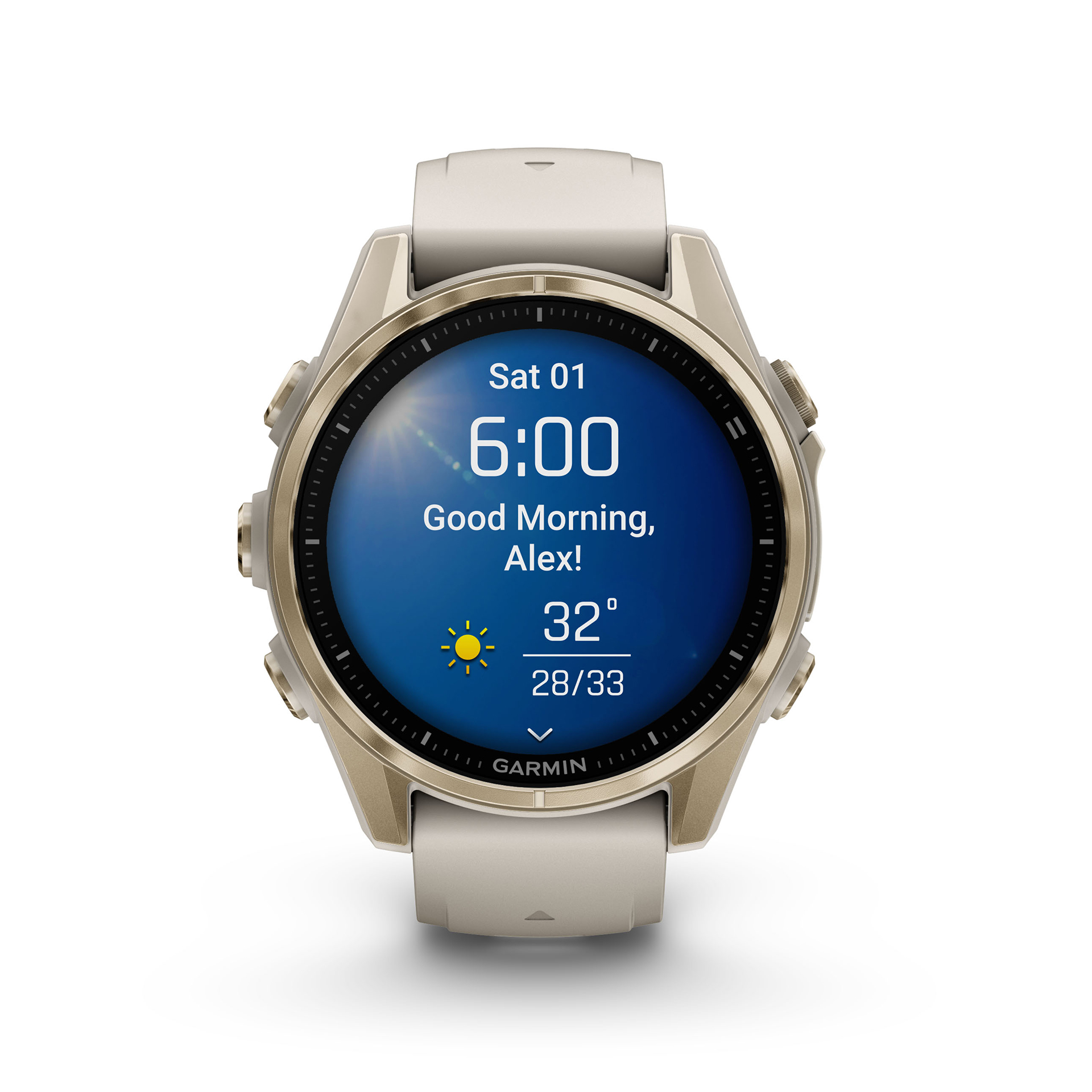Fenix® 8 43 AMOLED Sapphire Nebelgrau/Softgold