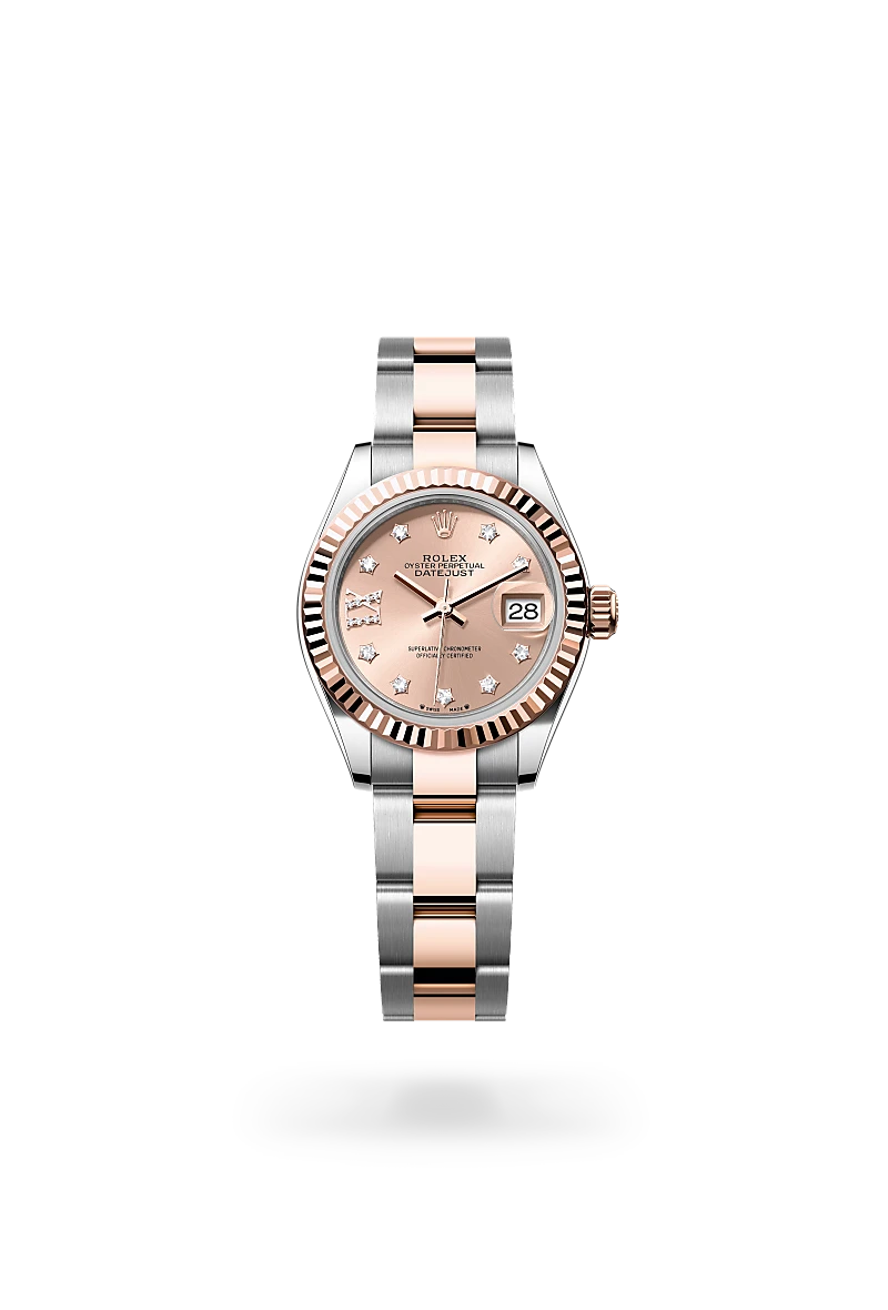 Rolex Lady-Datejust in Oyster, 28 mm, Edelstahl Oystersteel und Everose-Gold, M279171-0028 bei Hunke Uhren