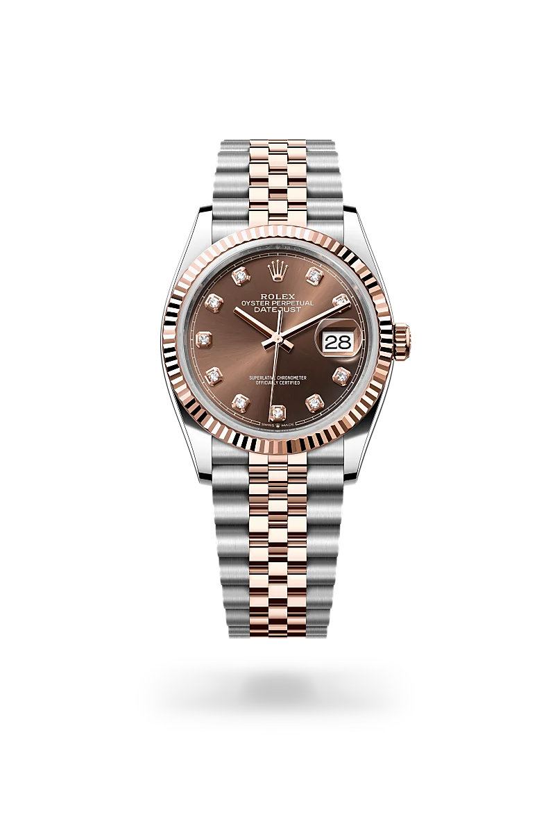 Rolex Datejust 36 in Oyster, 36 mm, Edelstahl Oystersteel und Everose-Gold, M126231-0053 bei Hunke Uhren