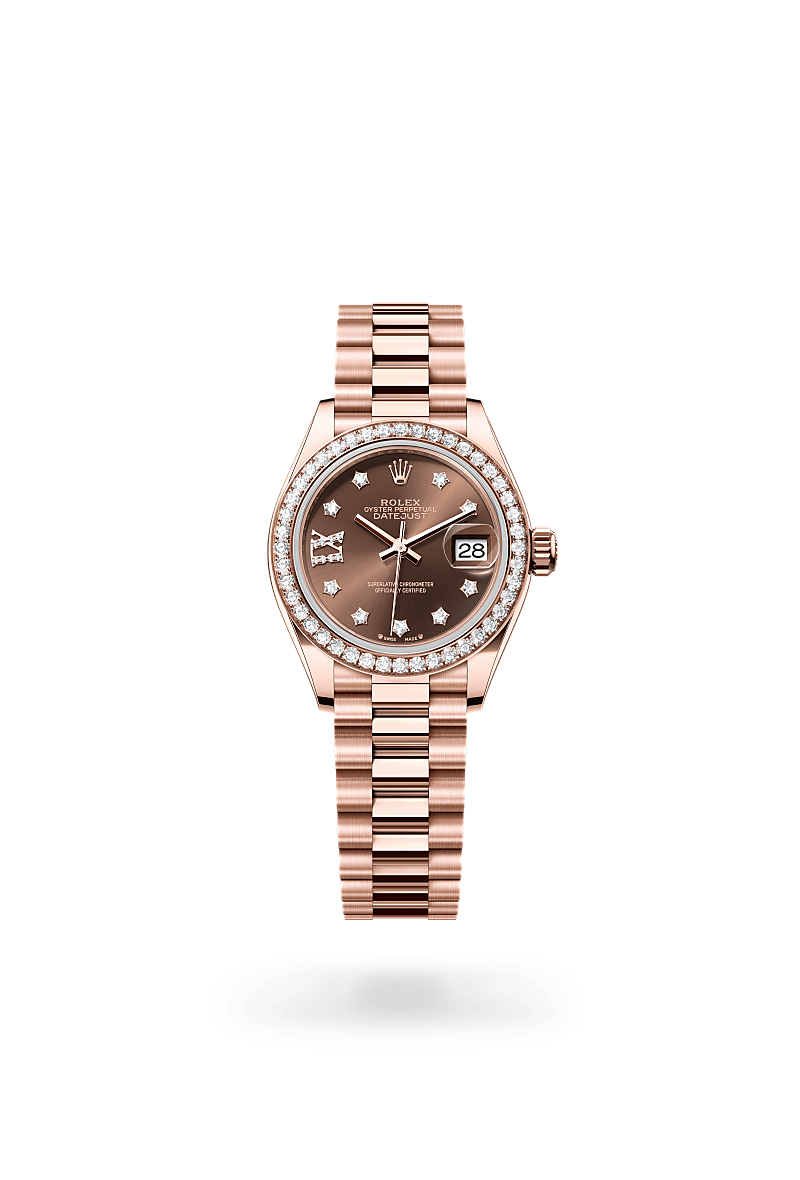 Rolex Lady-Datejust in Oyster, 28 mm, Everose-Gold mit Diamanten, M279135RBR-0001 bei Hunke Uhren