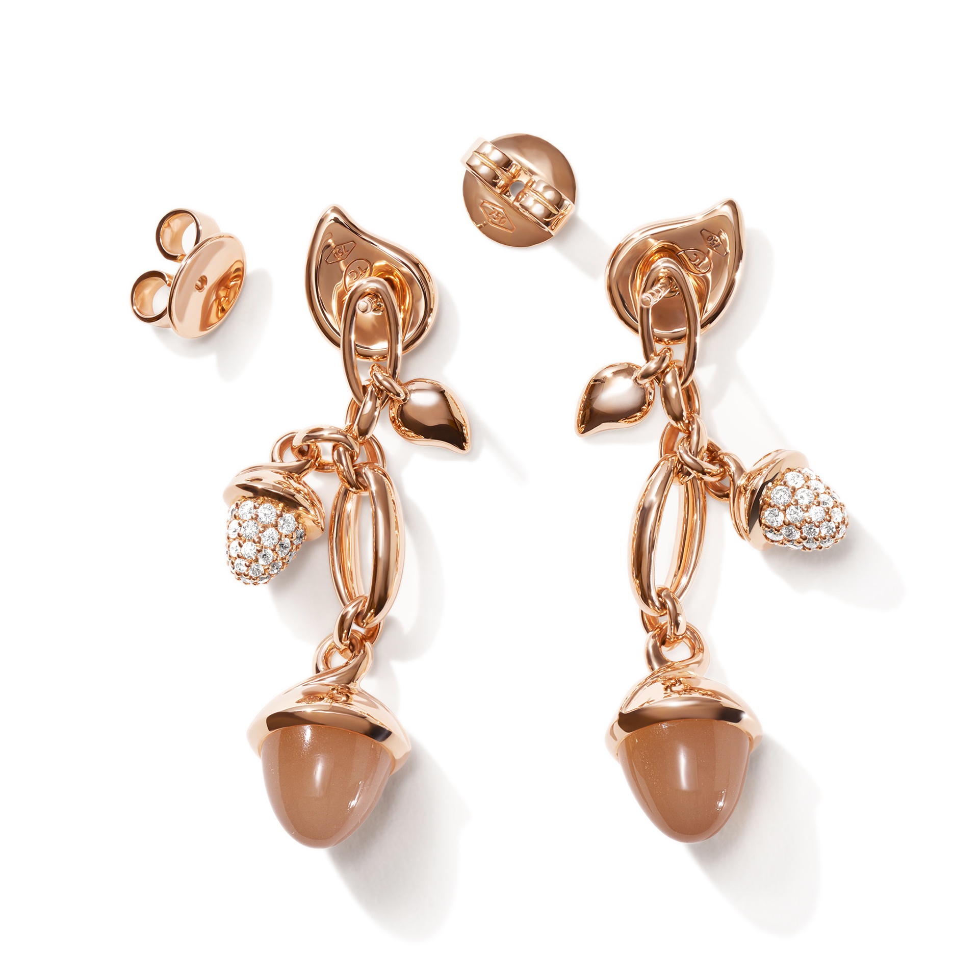 Ohrschmuck Mikado dangling Camel Pavé