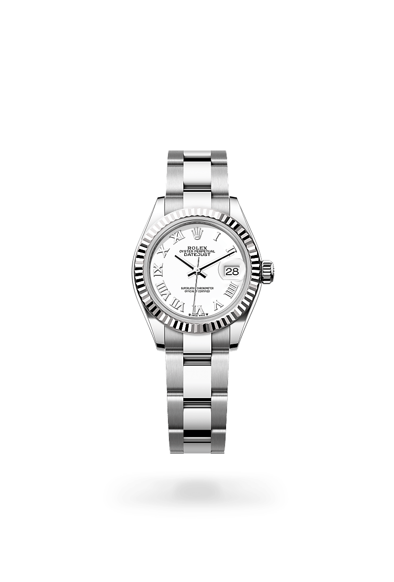 Rolex Lady-Datejust in Oyster, 28 mm, Edelstahl Oystersteel und Weißgold, M279174-0020 bei Hunke Uhren