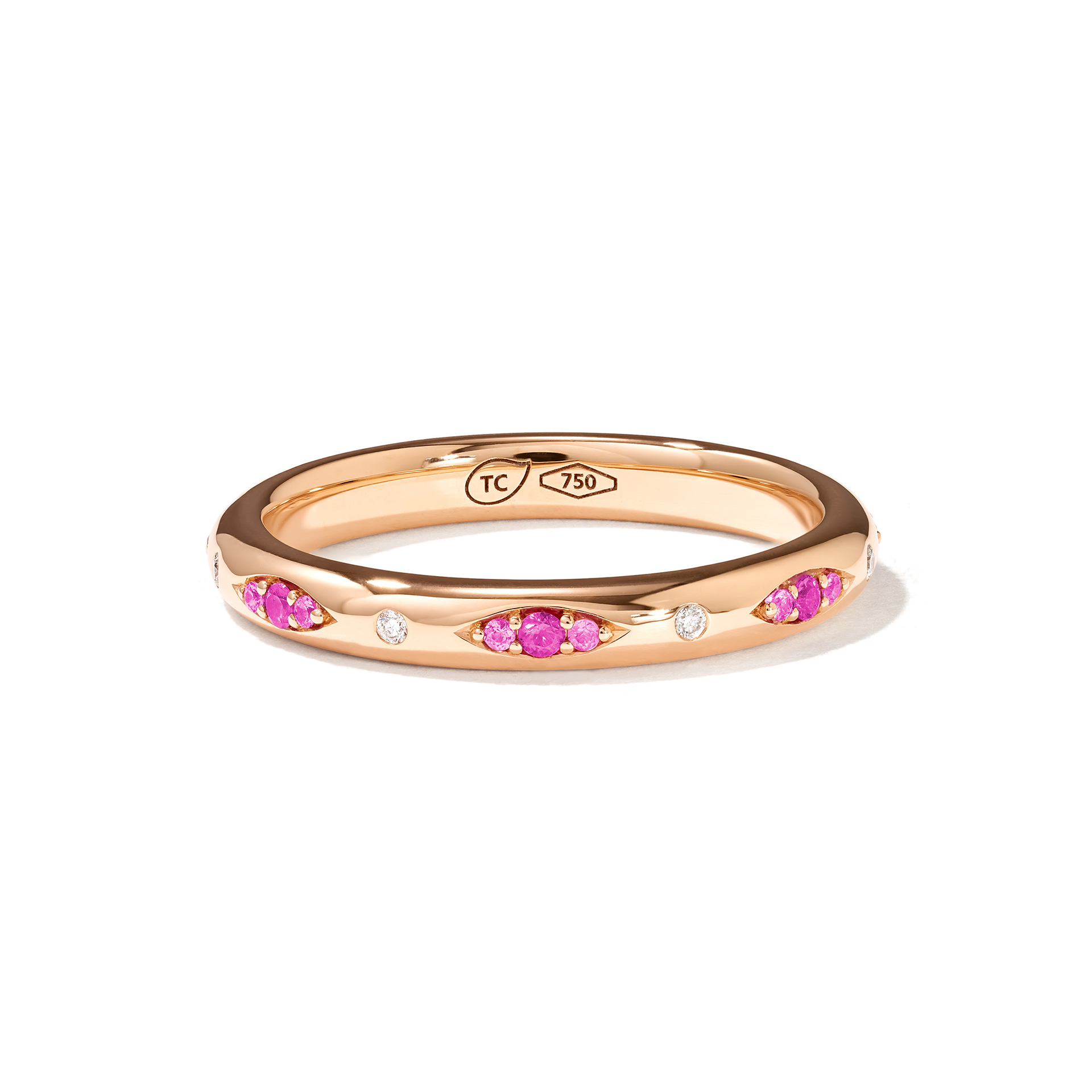 Ring Gypsy Band Blush Pavé