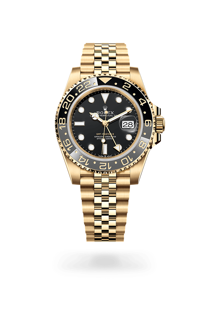 Rolex GMT-Master II in Oyster, 40 mm, Gelbgold, M126718GRNR-0001 bei Hunke Uhren