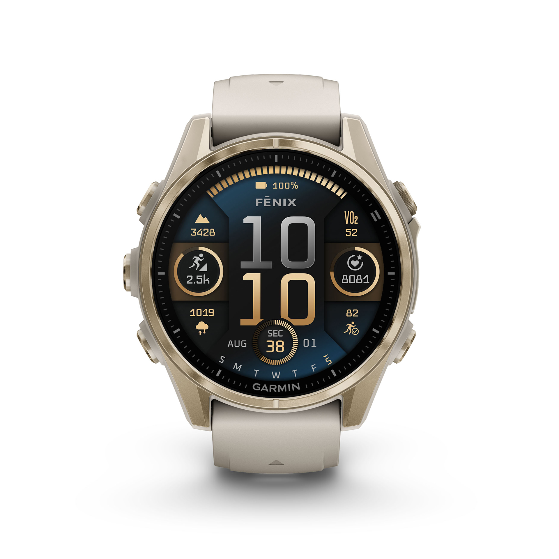 Fenix® 8 43 AMOLED Sapphire Nebelgrau/Softgold