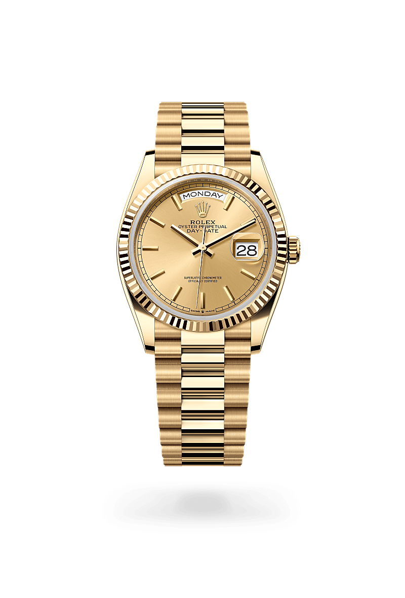 Rolex Day-Date 36 in Oyster, 36 mm, Gelbgold, M128238-0045 bei Hunke Uhren