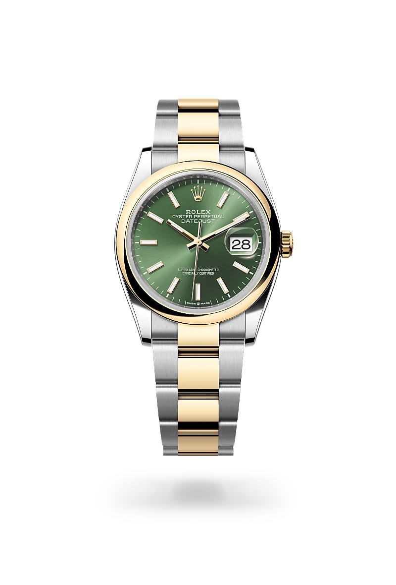Rolex Datejust 36 in Oyster, 36 mm, Edelstahl Oystersteel und Gelbgold, M126203-0058 bei Hunke Uhren