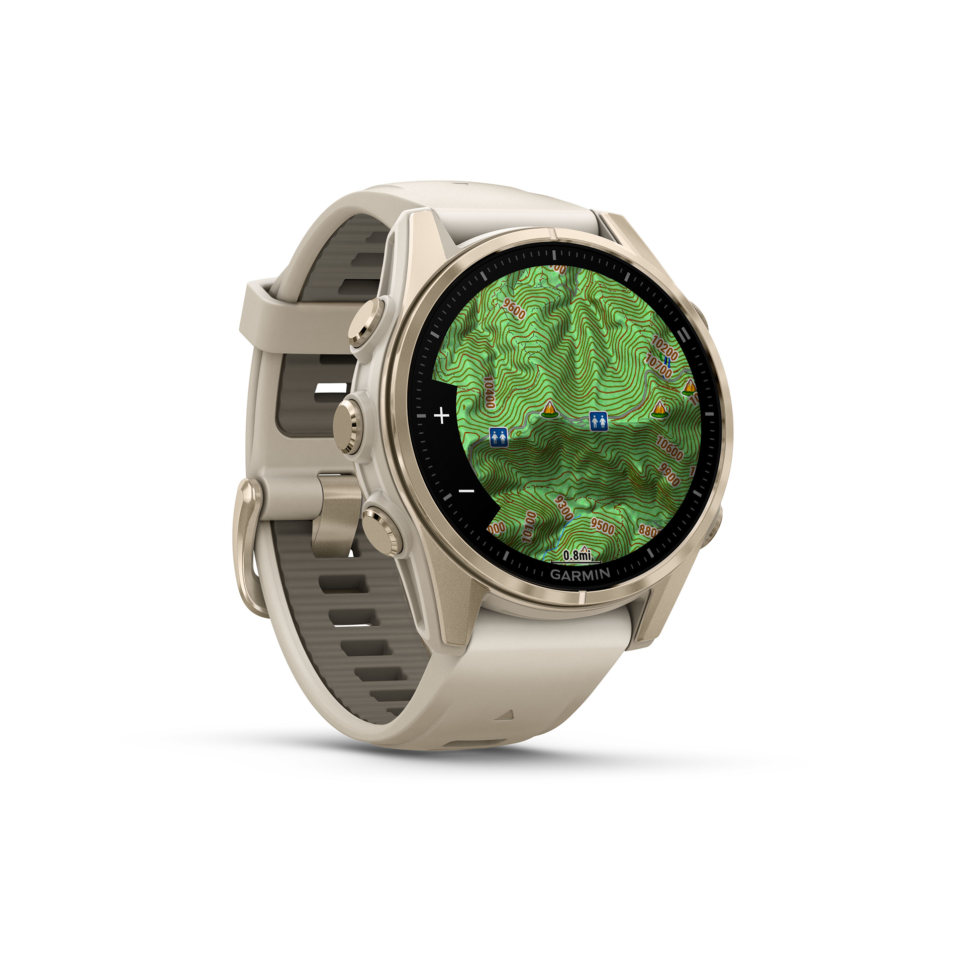 Fenix® 8 43 AMOLED Sapphire Nebelgrau/Softgold