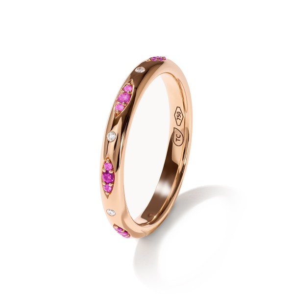 Ring Gypsy Band Blush Pavé